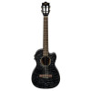 Lanikai LKUQMBKCEB Baritone Ukulele, Quilted Maple Series, Black, Cutaway, Preamp , Softcase