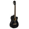 Lanikai LKUQMBKCEB Baritone Ukulele, Quilted Maple Series, Black, Cutaway, Preamp , Softcase