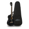 Lanikai LKUQMBKCEB Baritone Ukulele, Quilted Maple Series, Black, Cutaway, Preamp , Softcase