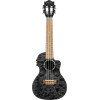 Lanikai LKUQMBKCEC Concert Ukulele, Quilted Maple Series, Black, Cutaway, Preamp, Softcase