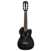 Lanikai LKUQMBKCEG Guitarlele, Quilted Maple Series, Black, Cutaway, Preamp, Soft case