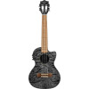 Lanikai LKUQMBKCET Tenor Ukulele, Quilted Maple Series, Black, Cutaway, Preamp, S oftcase