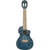 Lanikai LKUQMBLCEC Concert Ukulele, Quilted Maple Series, Blue, Cutaway, Preamp, Softcase