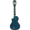 Lanikai LKUQMBLCEC Concert Ukulele, Quilted Maple Series, Blue, Cutaway, Preamp, Softcase