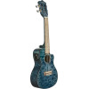 Lanikai LKUQMBLCEC Concert Ukulele, Quilted Maple Series, Blue, Cutaway, Preamp, Softcase