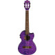 Lanikai LKUQMPUCET Tenor Ukulele, Quilted Maple Series, Purple, Cutaway, Preamp, Softcase