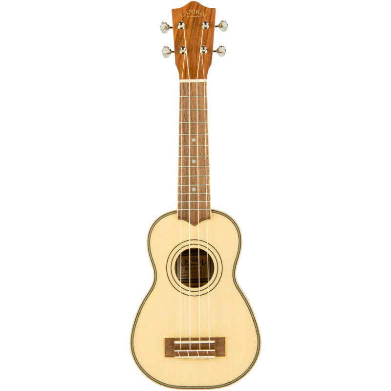 Lanikai LKUSPST-S Soprano Ukulele, Spruce Solid Top Series, Gigbag