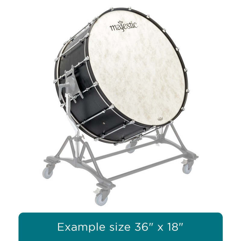 Majestic MJCBD2818 Concert Bass Drum, Concert Black Series, 28