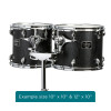 Majestic MJMCTC1412D Concert Tom, Concert Black Series, 14