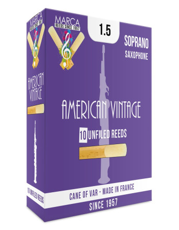 Marca MAAV315-10 AMERICAN VINTAGE, Reeds for Bb-Soprano Saxophone, 10 Pack, #1.5
