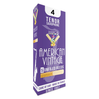 Marca MAAV640-05 AMERICAN VINTAGE, Reeds for Bb-Tenor Saxophone, 5 Pack, #4.0