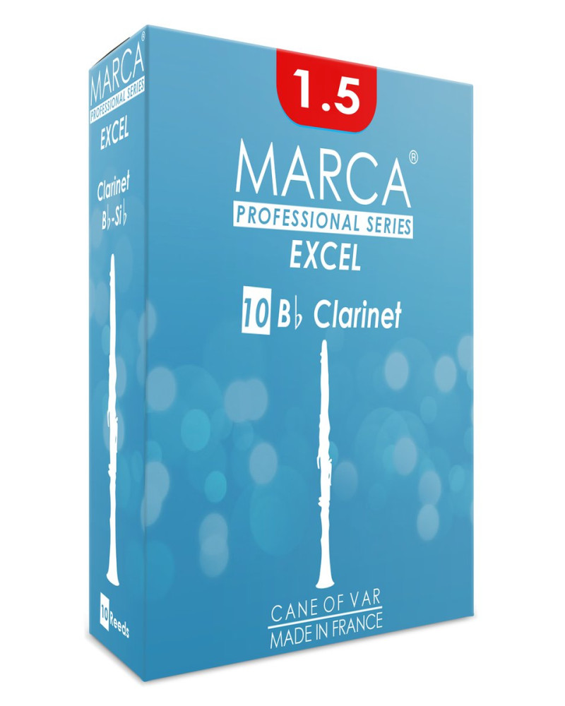 Marca MAEX215-10 EXCEL, Reeds for Bb-Clarinet, 10 Pack, #1.5
