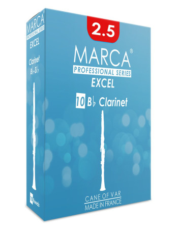 Marca MAEX225-10 EXCEL, Reeds for Bb-Clarinet, 10 Pack, #2.5