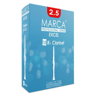 Marca MAEX225-10 EXCEL, Reeds for Bb-Clarinet, 10 Pack, #2.5