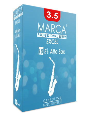 Marca MAEX435-10 EXCEL, Reeds for Eb-Alto Saxophone, 10 Pack, #3.5