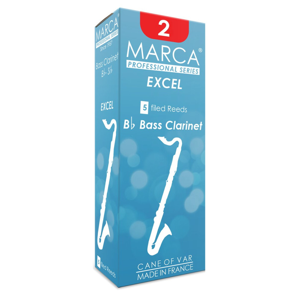 Marca MAEX520-05 EXCEL, Reeds for Bass Clarinet, 5 Pack, #2.0