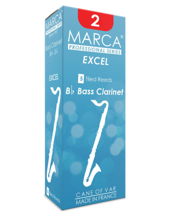 Marca MAEX520-05 EXCEL, Reeds for Bass Clarinet, 5 Pack, #2.0