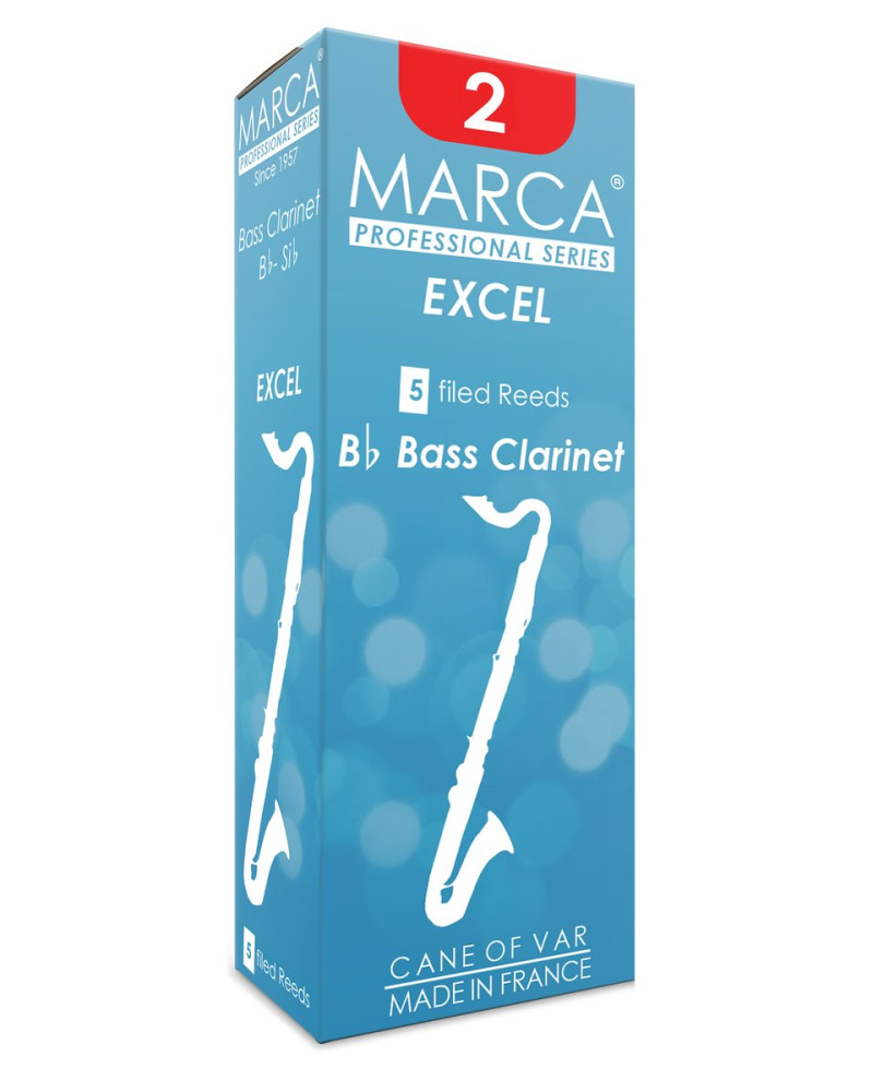 Marca MAEX520-05 EXCEL, Reeds for Bass Clarinet, 5 Pack, #2.0