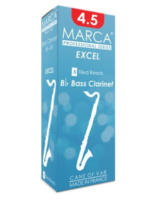 Marca MAEX545-05 EXCEL, Reeds for Bass Clarinet, 5 Pack, #4.5