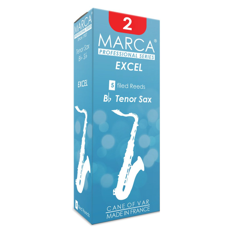 Marca MAEX620-05 EXCEL, Reeds for Bb-Tenor Saxophone, 5 Pack, #2.0