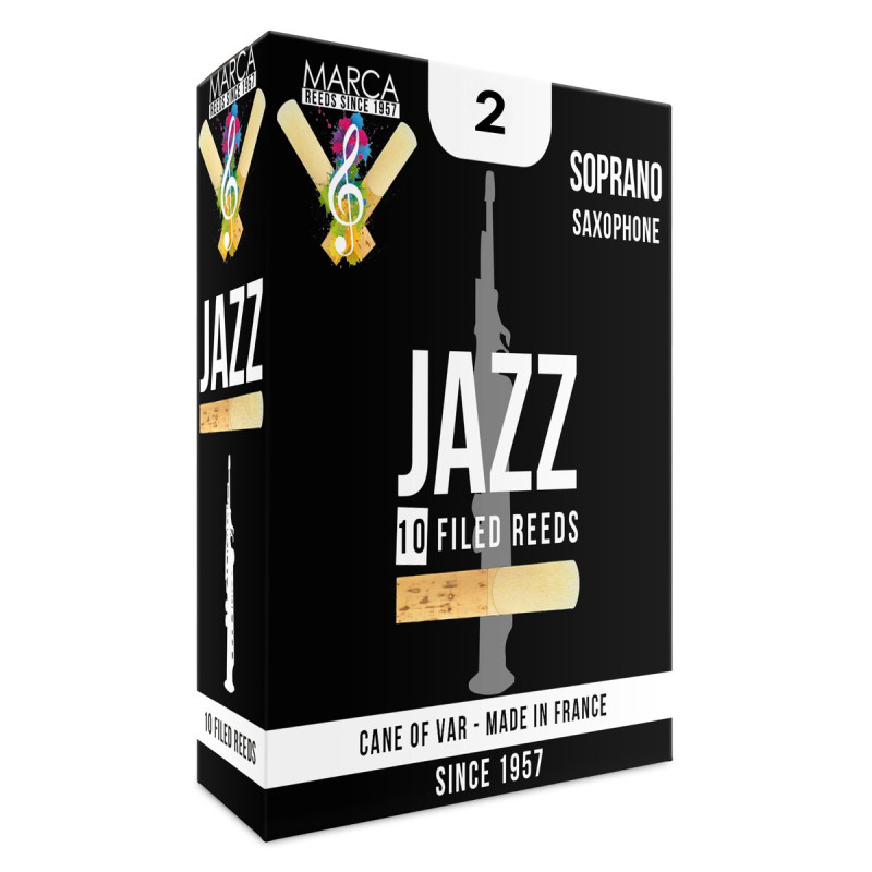 Marca MAJZ320-10 JAZZ FILED, Reeds for Bb-Soprano Saxophone, 10 Pack, #2.0