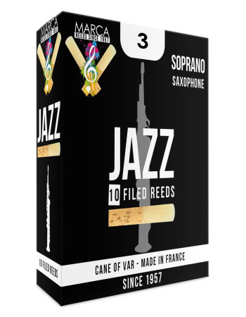 Marca MAJZ330-10 JAZZ FILED, Reeds for Bb-Soprano Saxophone, 10 Pack, #3.0