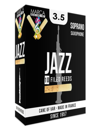 Marca MAJZ335-10 JAZZ FILED, Reeds for Bb-Soprano Saxophone, 10 Pack, #3.5