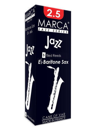 Marca MAJZ725-05 JAZZ FILED, Reeds for Eb-Baritone Saxophone, 5 Pack, #2.5