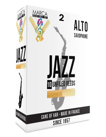Marca MAJZU420-10 JAZZ UNFILED, Reeds for Eb-Alto Saxophone, 10 Pack, #2.0