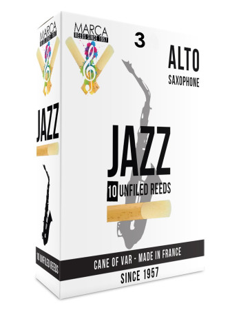 Marca MAJZU430-10 JAZZ UNFILED, Reeds for Eb-Alto Saxophone, 10 Pack, #3.0