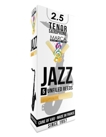 Marca MAJZU625-05 JAZZ UNFILED, Reeds for Bb-Tenor Saxophone, 5 Pack, #2.5