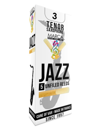 Marca MAJZU630-05 JAZZ UNFILED, Reeds for Bb-Tenor Saxophone, 5 Pack, #3.0