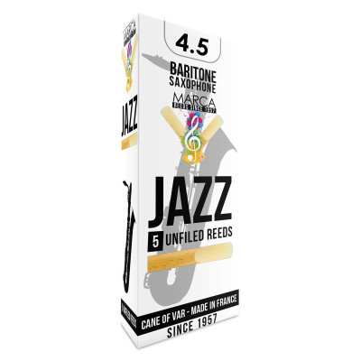 Marca MAJZU745-05 JAZZ UNFILED, Reeds for Eb-Baritone Saxophone, 5 Pack, #4.5