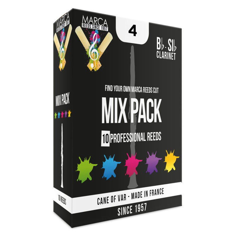 Marca MAMX240-10 MIX PACK, Reeds for Bb-Clarinet, 10 Pack, #4.0
