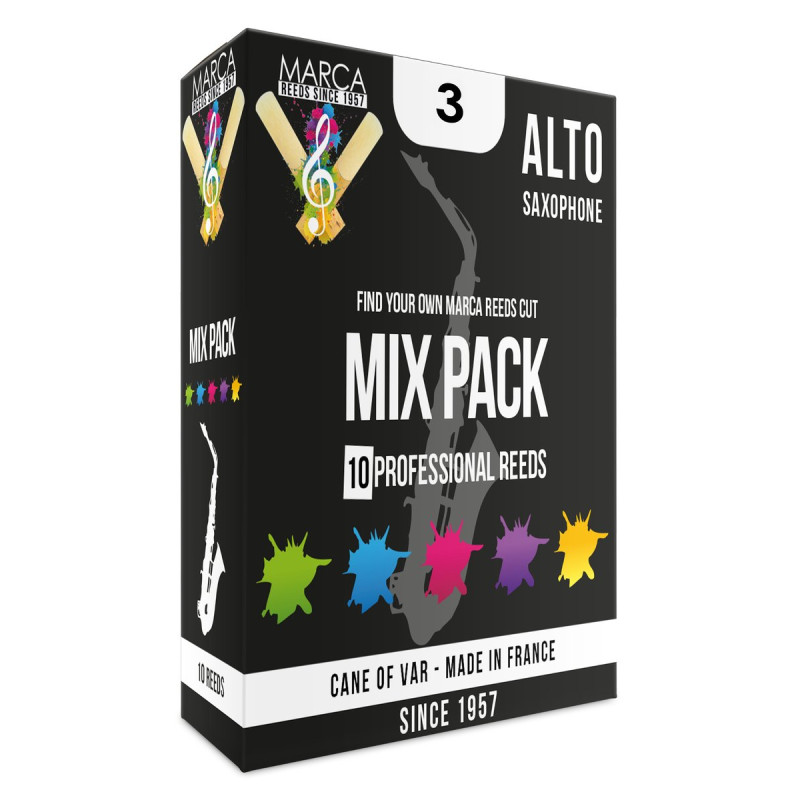 Marca MAMX430-10 MIX PACK, Reeds for Eb-Alto Saxophone, 10 Pack, #3.0
