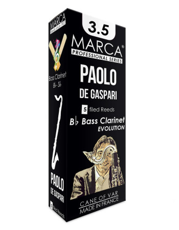 Marca MAPG535-05 PAOLO DE GASPARI, Reeds for Bass Clarinet, 5 Pack, #3.5