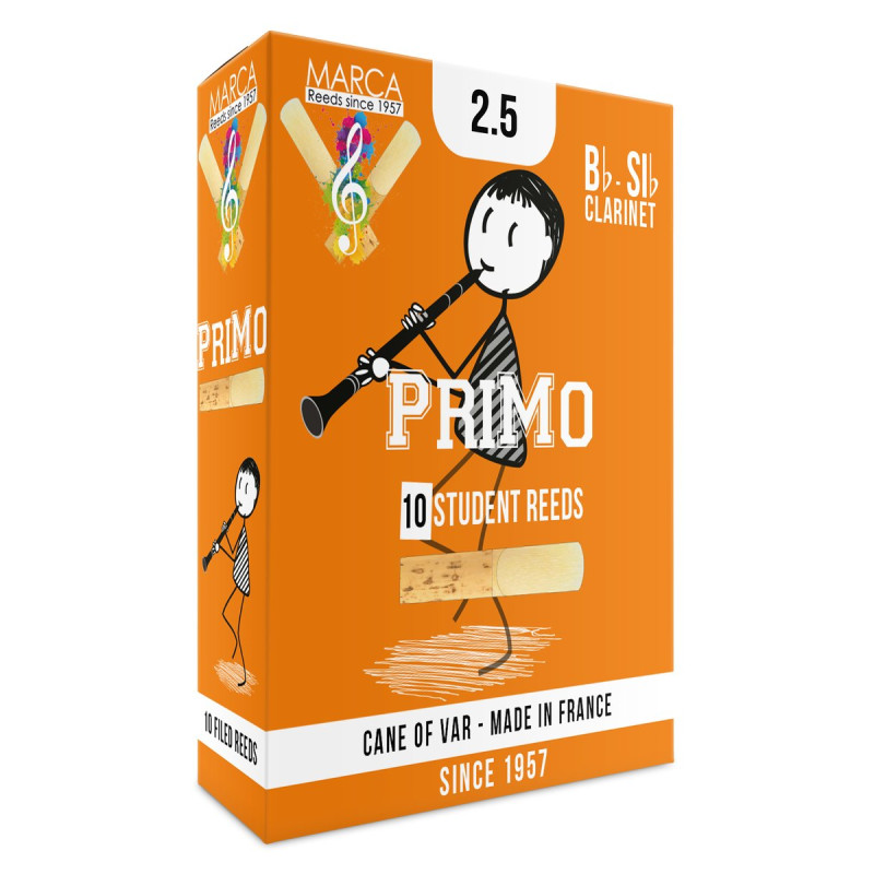 Marca MAPO225-10 PRIMO, Reeds for Bb-Clarinet, 10 Pack, #2.5