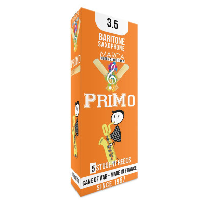 Marca MAPO735-05 PRIMO, Reeds for Eb-Baritone Saxophone, 5 Pack, #3.5