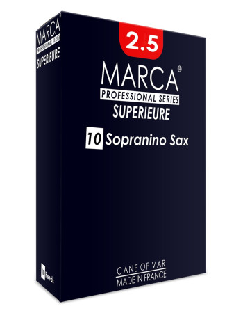 Marca MASP025-10 SUPERIEURE, Reeds for Eb-Sopranino Saxophone, 10 Pack, #2.5