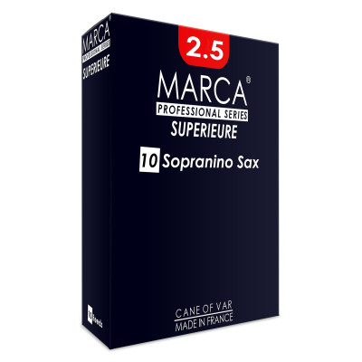 Marca MASP025-10 SUPERIEURE, Reeds for Eb-Sopranino Saxophone, 10 Pack, #2.5