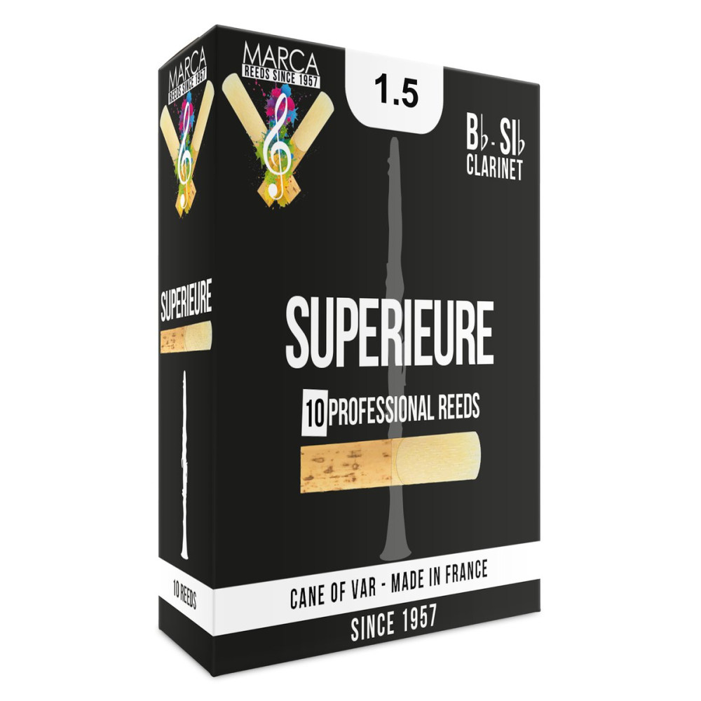 Marca MASP215-10 SUPERIEURE, Reeds for Bb-Clarinet, 10 Pack, #1.5