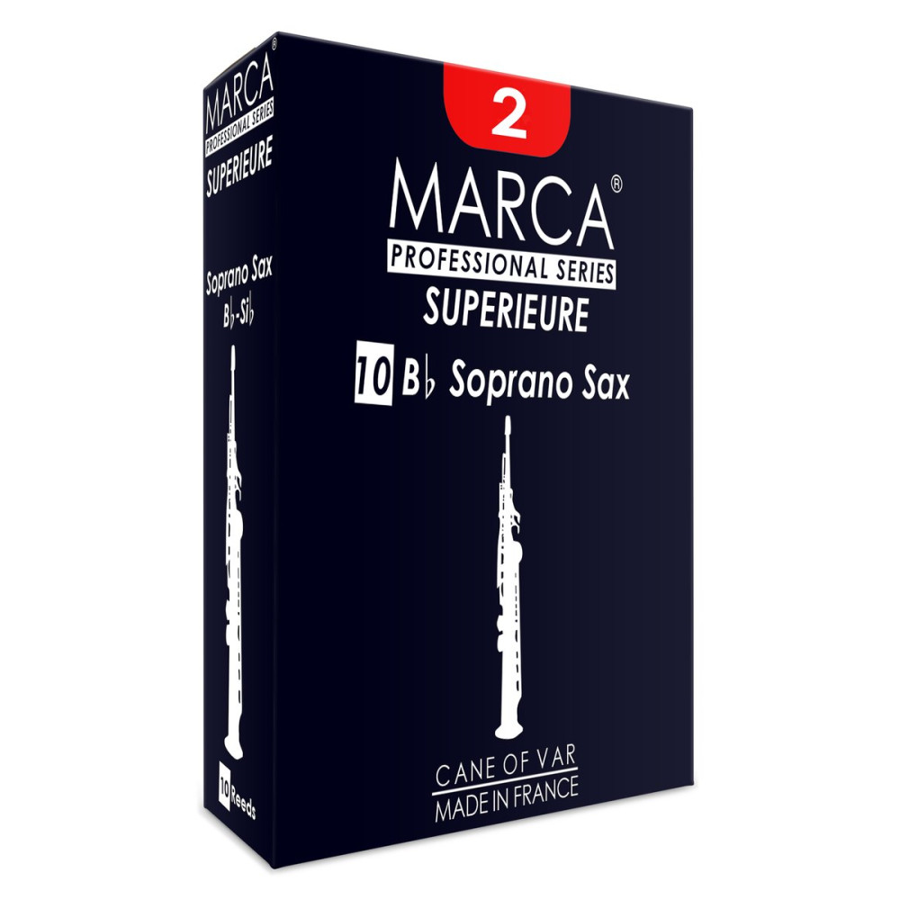 Marca MASP320-10 SUPERIEURE, Reeds for Bb-Soprano Saxophone, 10 Pack, #2.0