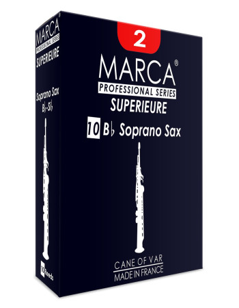 Marca MASP320-10 SUPERIEURE, Reeds for Bb-Soprano Saxophone, 10 Pack, #2.0