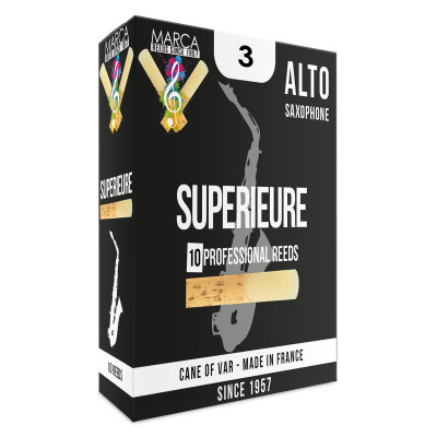 Marca MASP430-10 SUPERIEURE, Reeds for Eb-Alto Saxophone, 10 Pack, #3.0