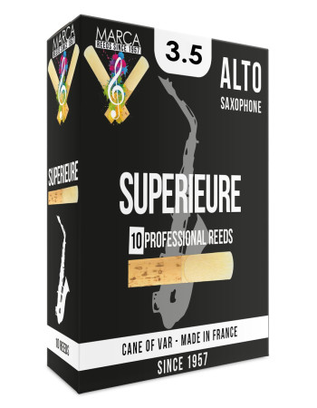 Marca MASP435-10 SUPERIEURE, Reeds for Eb-Alto Saxophone, 10 Pack, #3.5