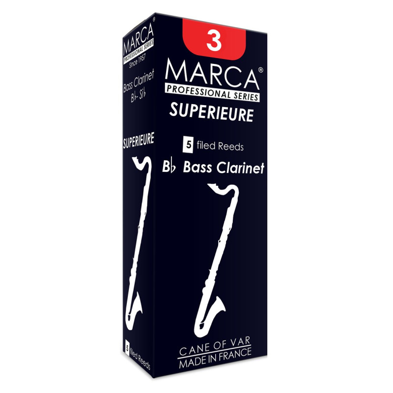 Marca MASP530-05 SUPERIEURE, Reeds for Bass Clarinet, 5 Pack, #3.0