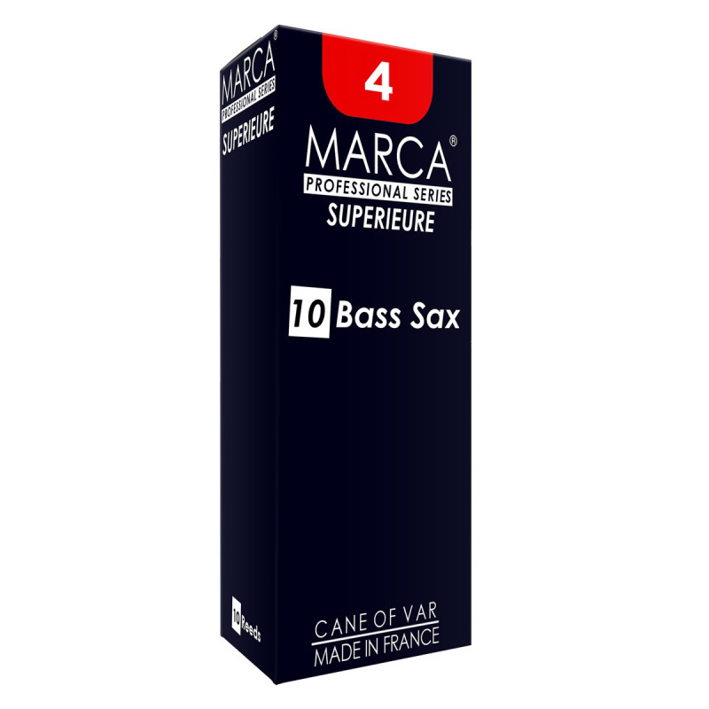 Marca MASP840-05 SUPERIEURE, Reeds for Bb-Bass Saxophone, 5 Pack, #4.0