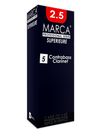 Marca MASP925-05 SUPERIEURE, Reeds for Contrabass Clarinet, 5 Pack, #2.5
