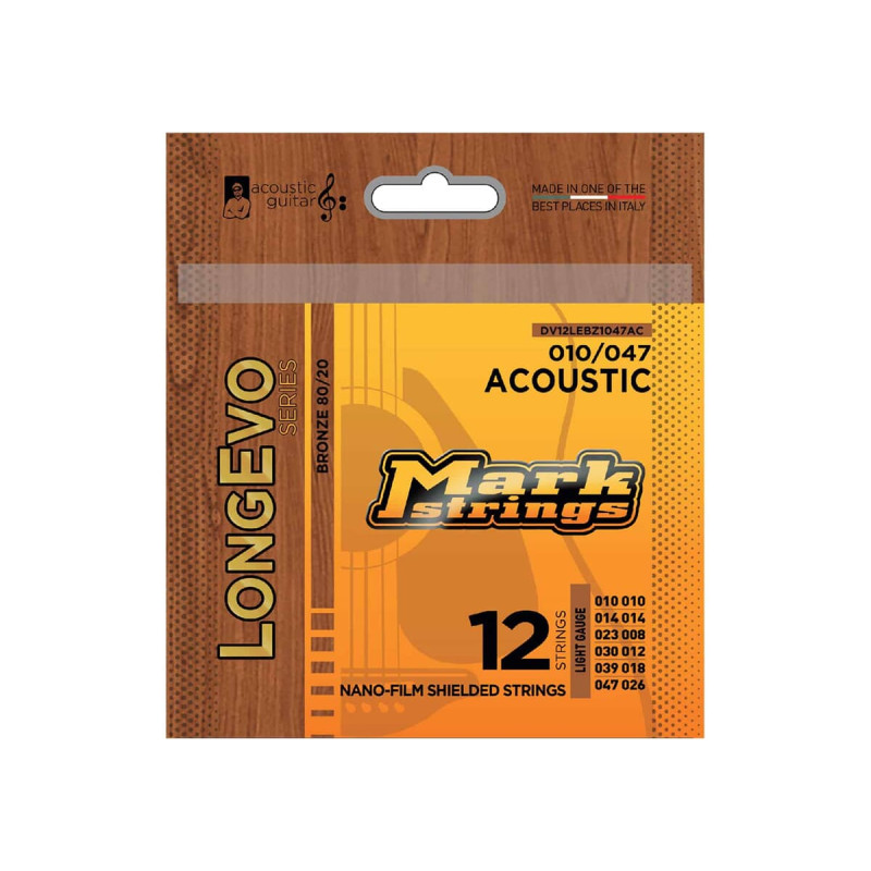 Markbass DV12LEBZ1047AC LongEvo Acoustic 80/20 Bronze 12-string 10-47 010 010 014 014 023 008 030 012 039 018 047 026