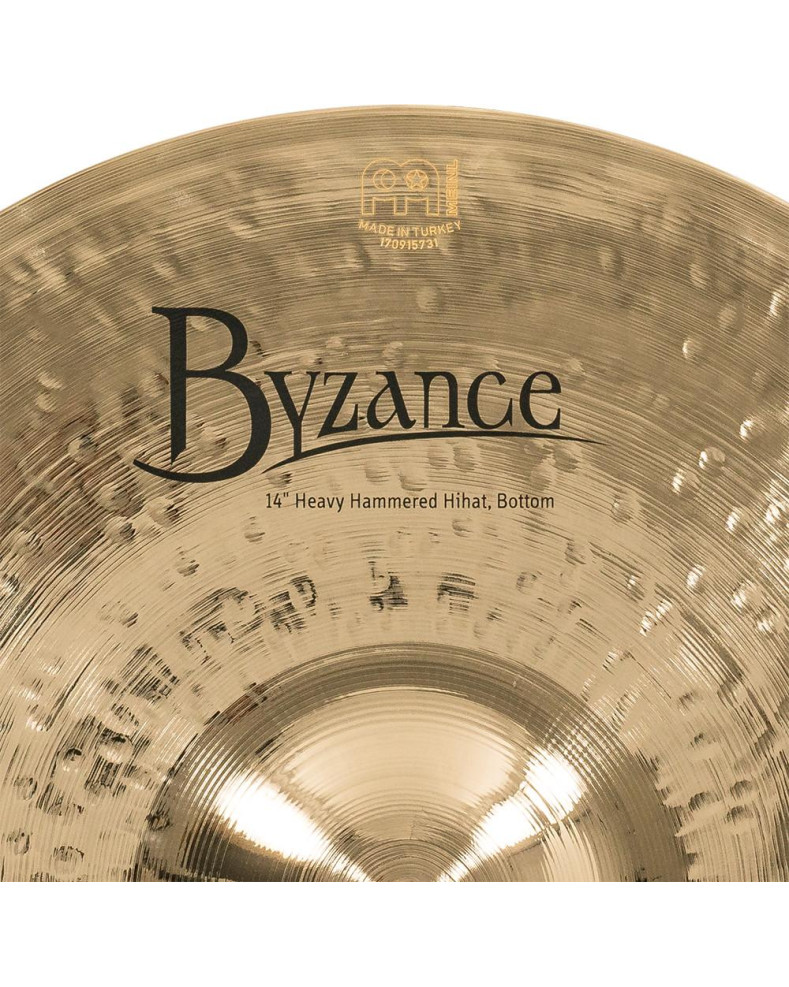 Meinl Cymbals B14HHH-B Byzance Brilliant Heavy Hammered Hihat - 14